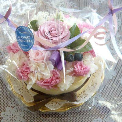 プリザーブドフラワー/ピンクローズ＆フレッシュブルーベリー