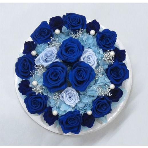 プリザーブドフラワー フラワーケーキ スペシャルブルー Pzc415 フラワーギフト ブルーマート 通販 Yahoo ショッピング