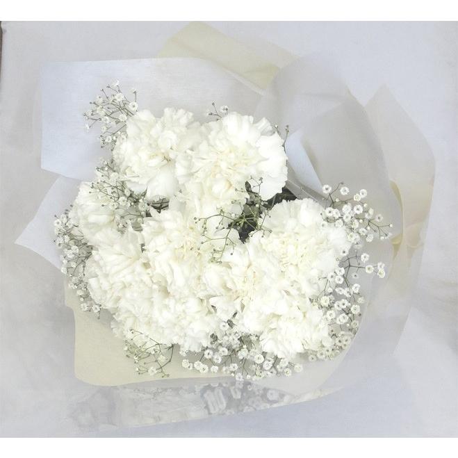 白のカーネーションとかすみそうのブーケ Sb09 フラワーギフト ブルーマート 通販 Yahoo ショッピング