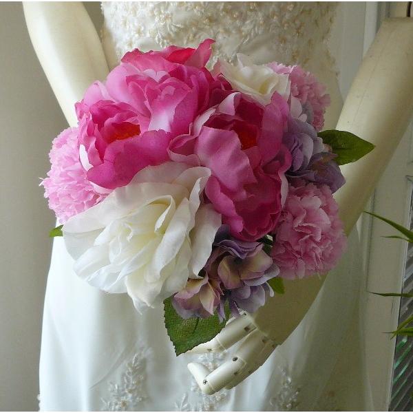 ウエディングブーケ ブライダルブーケ 造花ブーケ トス用 芍薬 白バラブーケ Tb123 フラワーギフト ブルーマート 通販 Yahoo ショッピング