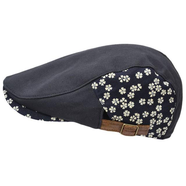 ハンチング メンズ   帽子 和柄 桜(ブラック) オリジナル 和風 和 春夏 秋冬 ちょいワル 大人 男性用 |  | 01