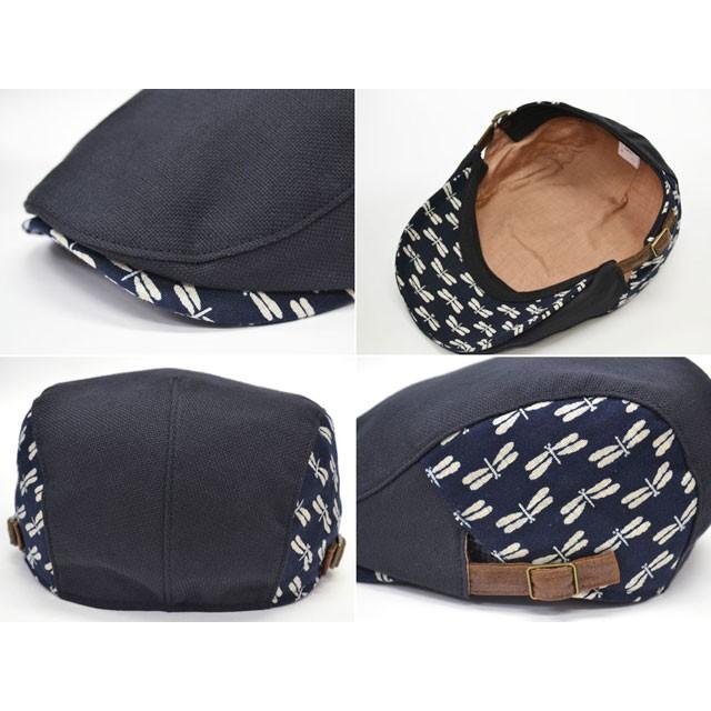 ハンチング メンズ   帽子 和柄 トンボ (ブラック) オリジナル 和風 和 春夏 秋冬 ちょいワル 大人 男性用 |  | 02