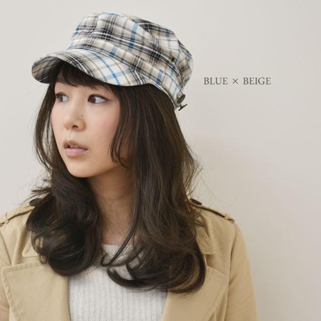 ワークキャップ メンズ   帽子 チェック柄 ワーク キャップ 飾りボタン付 レディース ワークキャップ 春夏 |  | 02