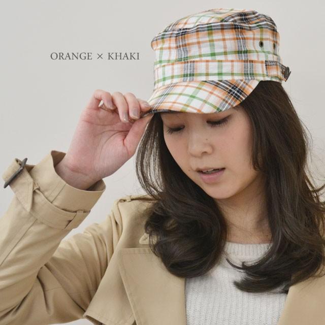 ワークキャップ メンズ   帽子 チェック柄 ワーク キャップ 飾りボタン付 レディース ワークキャップ 春夏 |  | 03