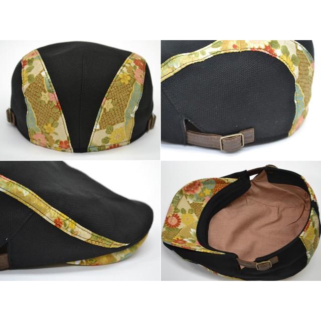 ハンチング メンズ   帽子 和柄 19(ブラック) オリジナル 和風 和 春夏 秋冬 ちょいワル 大人 男性用 |  | 02