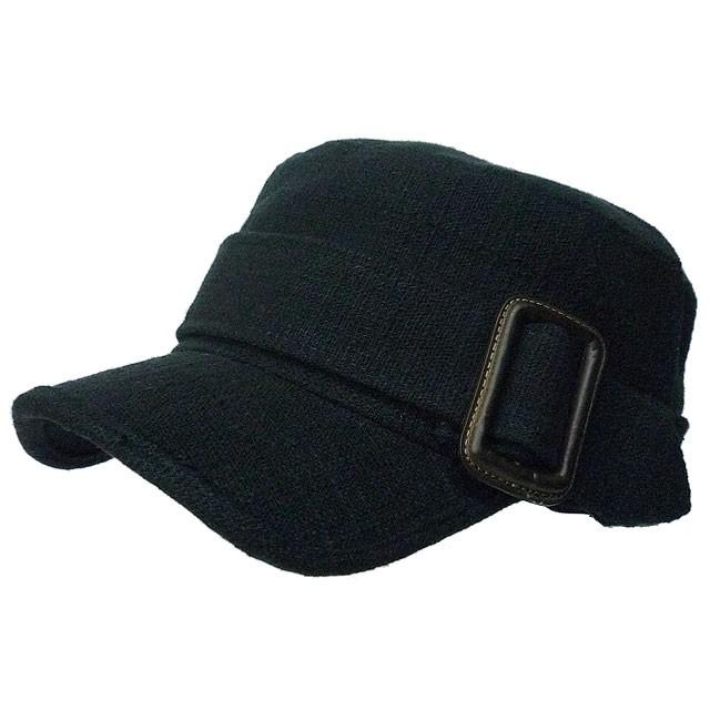 ワークキャップ メンズ   帽子 コットン バックル付(ブラック) レディース ワークキャップ 春夏 秋冬 | 