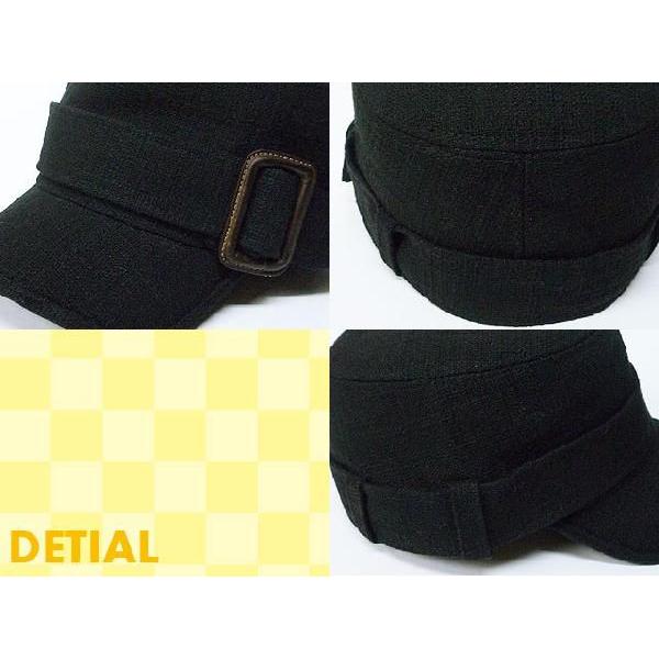 ワークキャップ メンズ   帽子 コットン バックル付(ブラック) レディース ワークキャップ 春夏 秋冬 |  | 02