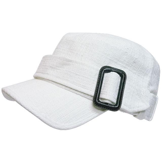 ワークキャップ メンズ   帽子 コットンバックル付(ホワイト) レディース ワークキャップ 春夏 秋冬 | 
