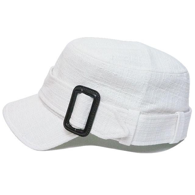 ワークキャップ メンズ   帽子 コットンバックル付(ホワイト) レディース ワークキャップ 春夏 秋冬 |  | 01