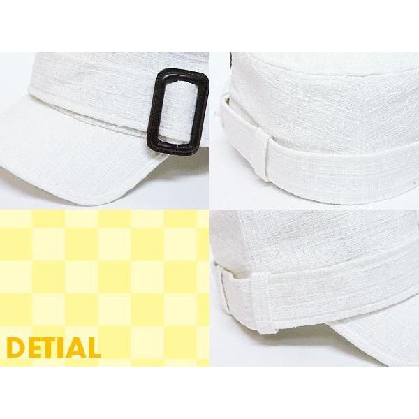 ワークキャップ メンズ   帽子 コットンバックル付(ホワイト) レディース ワークキャップ 春夏 秋冬 |  | 02
