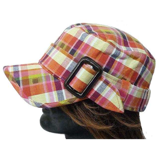 ワークキャップ メンズ   帽子 バックル付(オレンジ) レディース ワークキャップ 春夏 秋冬 |  | 01