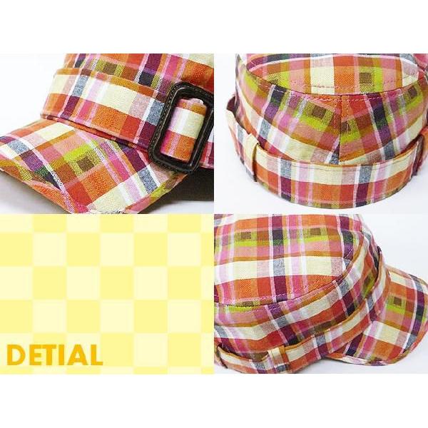 ワークキャップ メンズ   帽子 バックル付(オレンジ) レディース ワークキャップ 春夏 秋冬 |  | 02