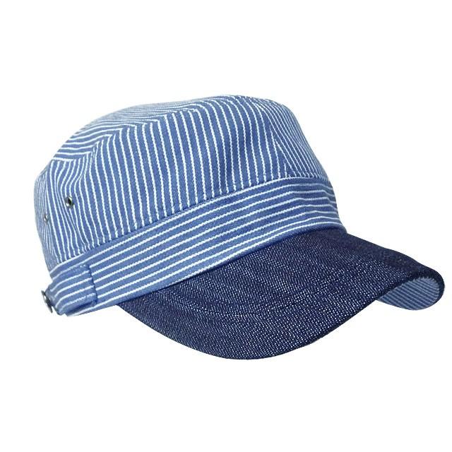 ワークキャップ メンズ   帽子 ヒッコリ＆デニムHL(ブルー) レディース ワークキャップ 春夏 秋冬 | 