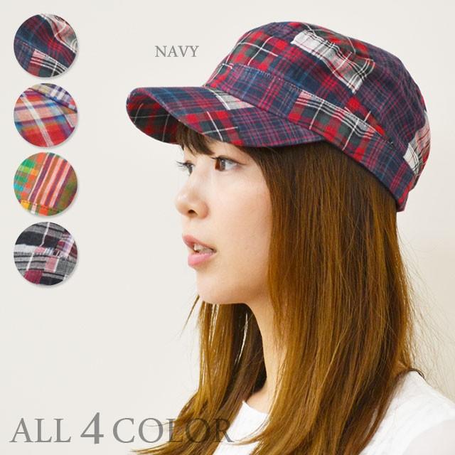ワークキャップ メンズ   帽子 パッチワーク チェック柄 レディース ワークキャップ 春夏 秋冬 5102 |  | 01