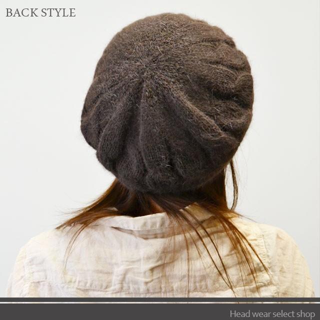 ベレー帽 レディース 【メール便のみ 送料無料 】 帽子 ウール混 ニット 縄編み ベレー ケーブル編み 秋冬 メール便×1 |  | 02