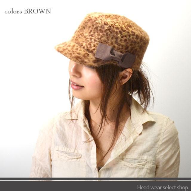 ワークキャップ レディース   帽子 アンゴラ ヒョウ キャップ ワークキャップ 秋冬 |  | 02