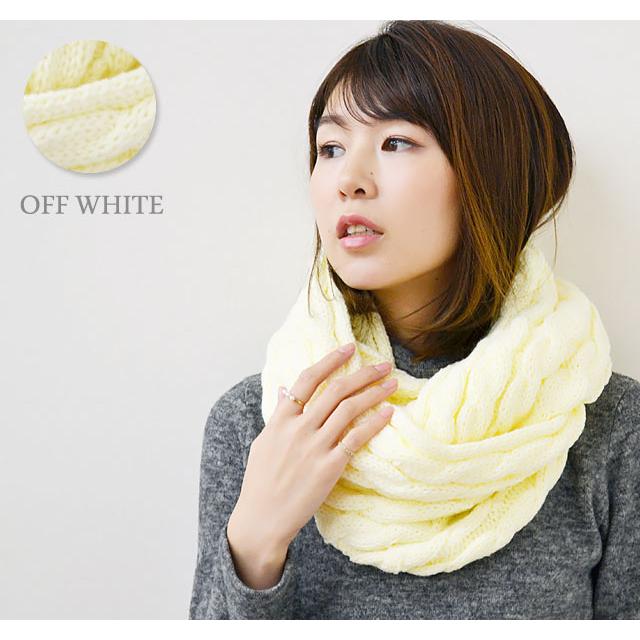 【 送料無料 】スヌード ネックウォーマー ダブル マフラー レディース   アクリル ケーブル編み ニット 防寒 男女兼用 手編み風 |  | 04
