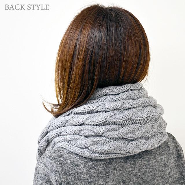 【 送料無料 】スヌード ネックウォーマー ダブル マフラー レディース   アクリル ケーブル編み ニット 防寒 男女兼用 手編み風 |  | 05