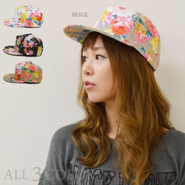 キャップ レディース 帽子 花柄 フラット B-キャップ cap フラワー