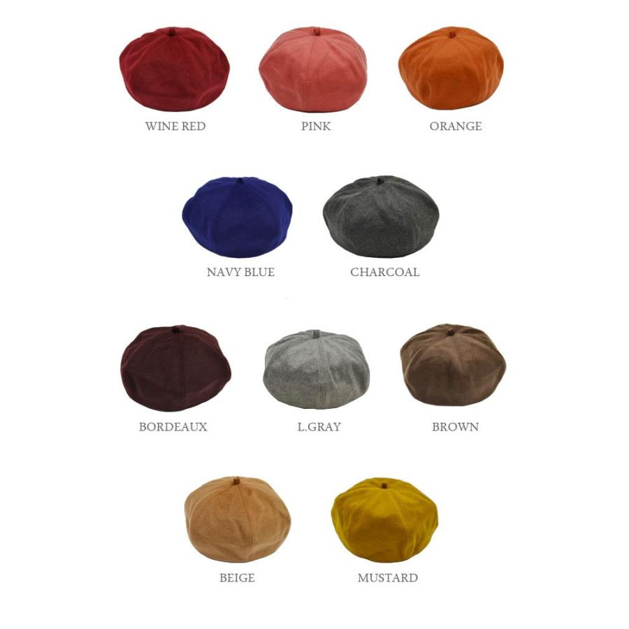 ベレー帽 レディース 【メール便のみ 送料無料 】 帽子 ウール混 無地 全10色 秋冬 メール便×2 |  | 01