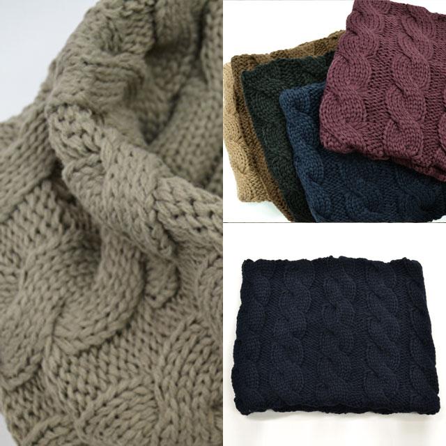 スヌード ネックウォーマー メンズ レディース  マフラー  アクリル ケーブル編み ニット 防寒 男女兼用 手編み風 ボリューム  温かい 秋冬 |  | 01