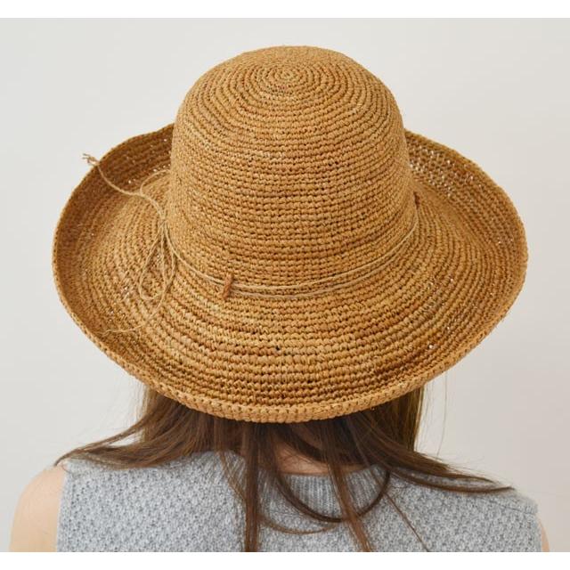 つば広 ハット レディース ラフィア 麦わら帽子 春夏 サイズ調整ひも付き 605102 UVカット |  | 03