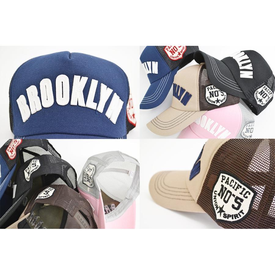 帽子 メッシュキャップ CAP BROOKLYN ワッペン 刺繍 アップリケ