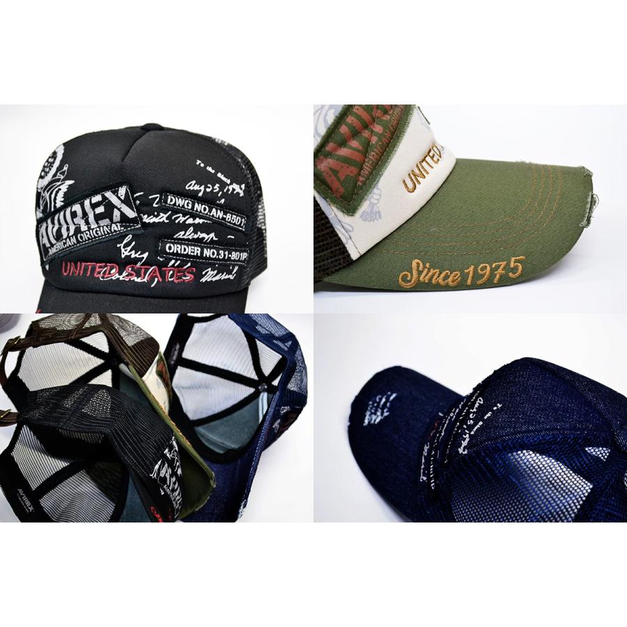 帽子 メッシュキャップ AVIREX 0800 アビレックス キャップ CAP PUレザーバックベルト メンズ 【メール便不可】　　 |  | 03