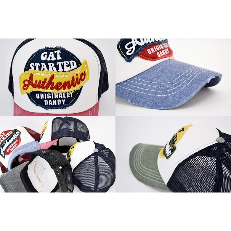 送料無料 】 帽子 メッシュキャップ ダメージ CAP Auth ワッペン 4色