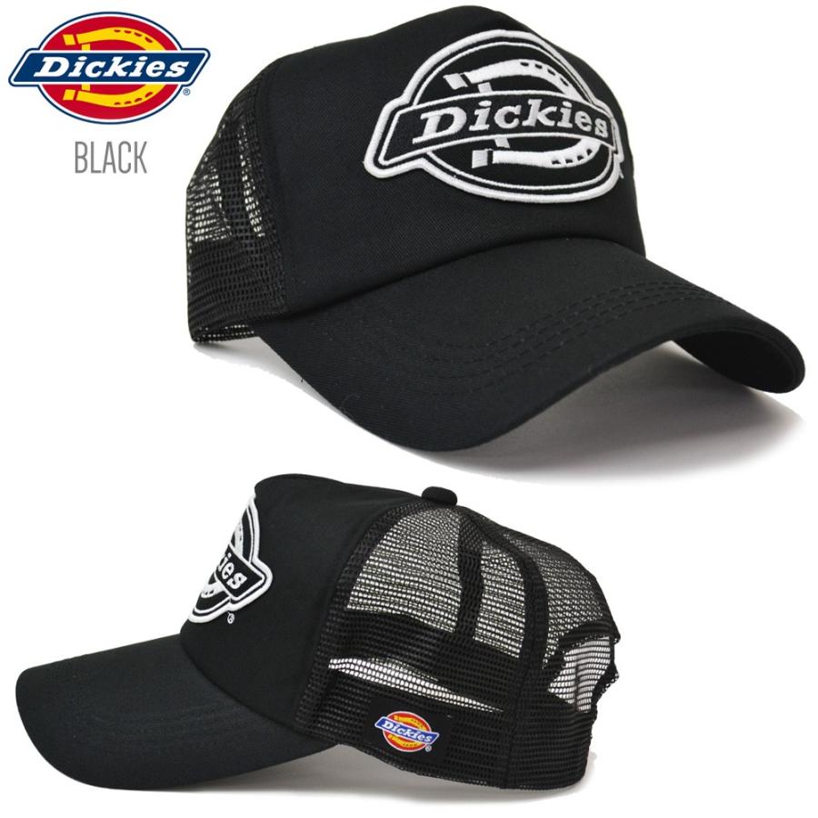Dickies ブラック キャップ SKATEBOARD刺繍 ディッキーズ Dickies ワッペン調刺繍メッシュキャップ