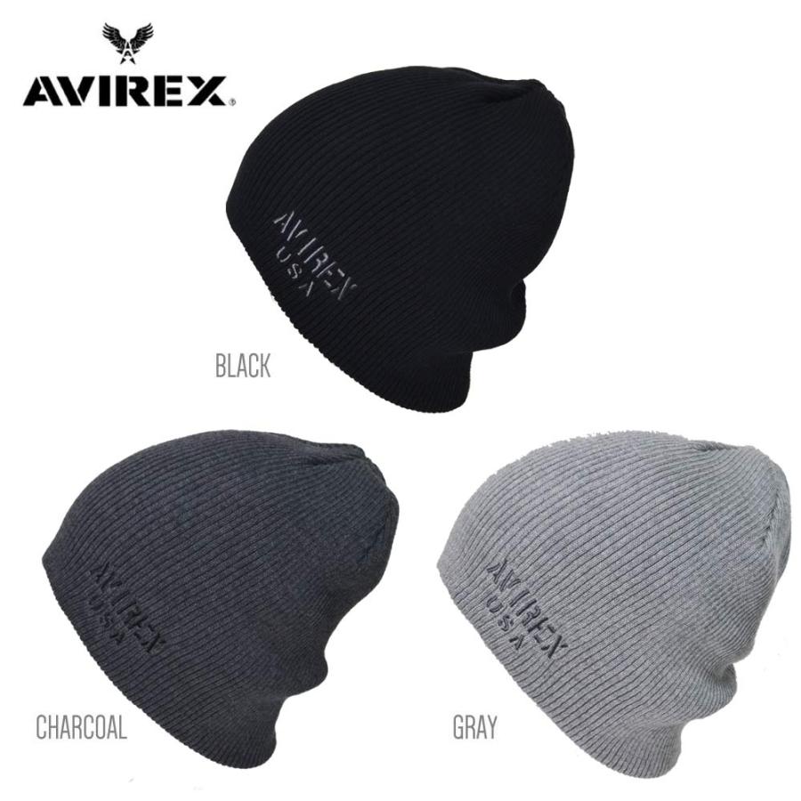 AVIREX ロゴ刺繍　 ニット帽 リブ メンズニット  アビレックス ニットキャップ　アクリル綿  ニット アヴィレックス DM×2  秋冬春 | AVIREX | 03