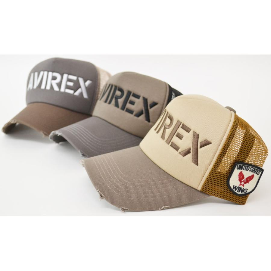 帽子 メッシュキャップ キャップ アビレックス AVIREX CAP ビッグロゴ 刺繍 バックベルト バイカラー メンズ UVカット 紫外線対策 アメリカン | AVIREX | 01