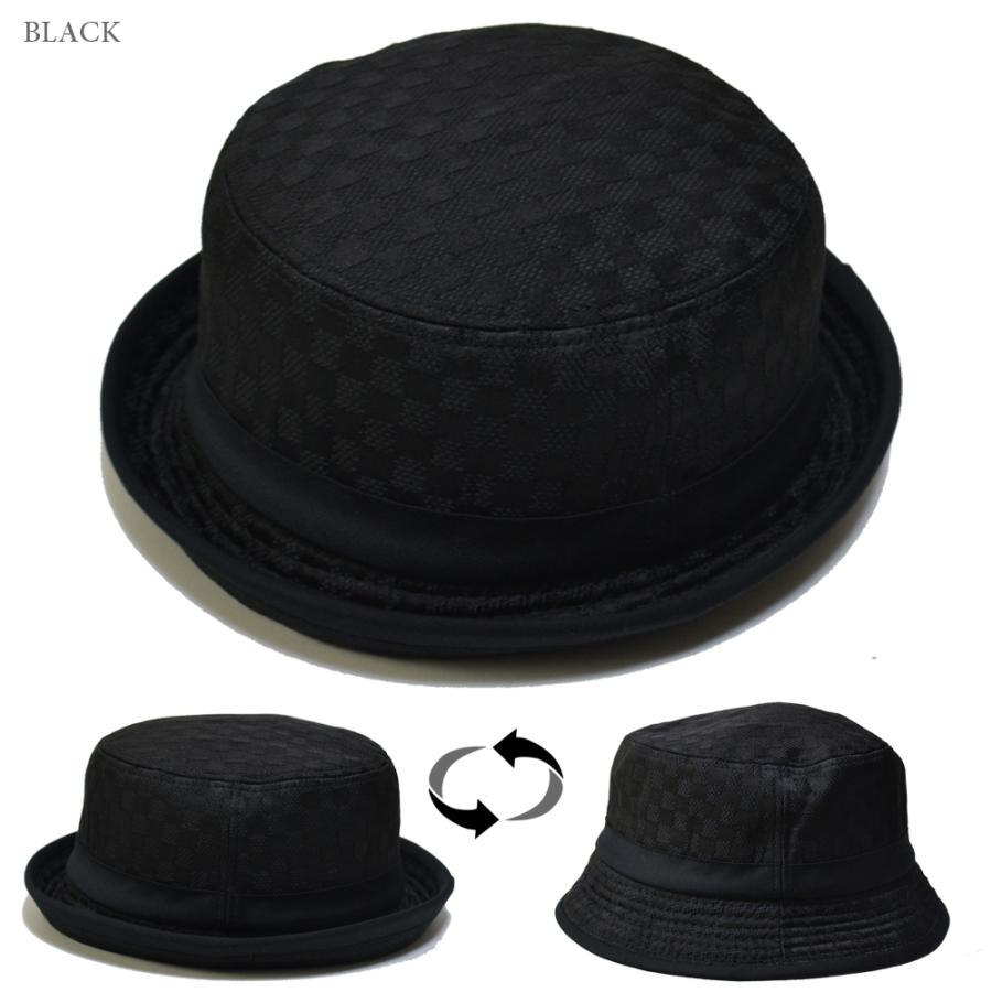 ポークパイハット   帽子  バケットハット ブロックチェック柄　市松 アウトドア　キャンプ メンズ UVカット 紫外線 対策 春夏 秋冬 メール便×1 |  | 02