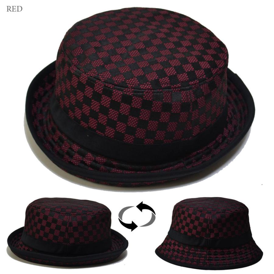 ポークパイハット   帽子  バケットハット ブロックチェック柄　市松 アウトドア　キャンプ メンズ UVカット 紫外線 対策 春夏 秋冬 メール便×1 |  | 05
