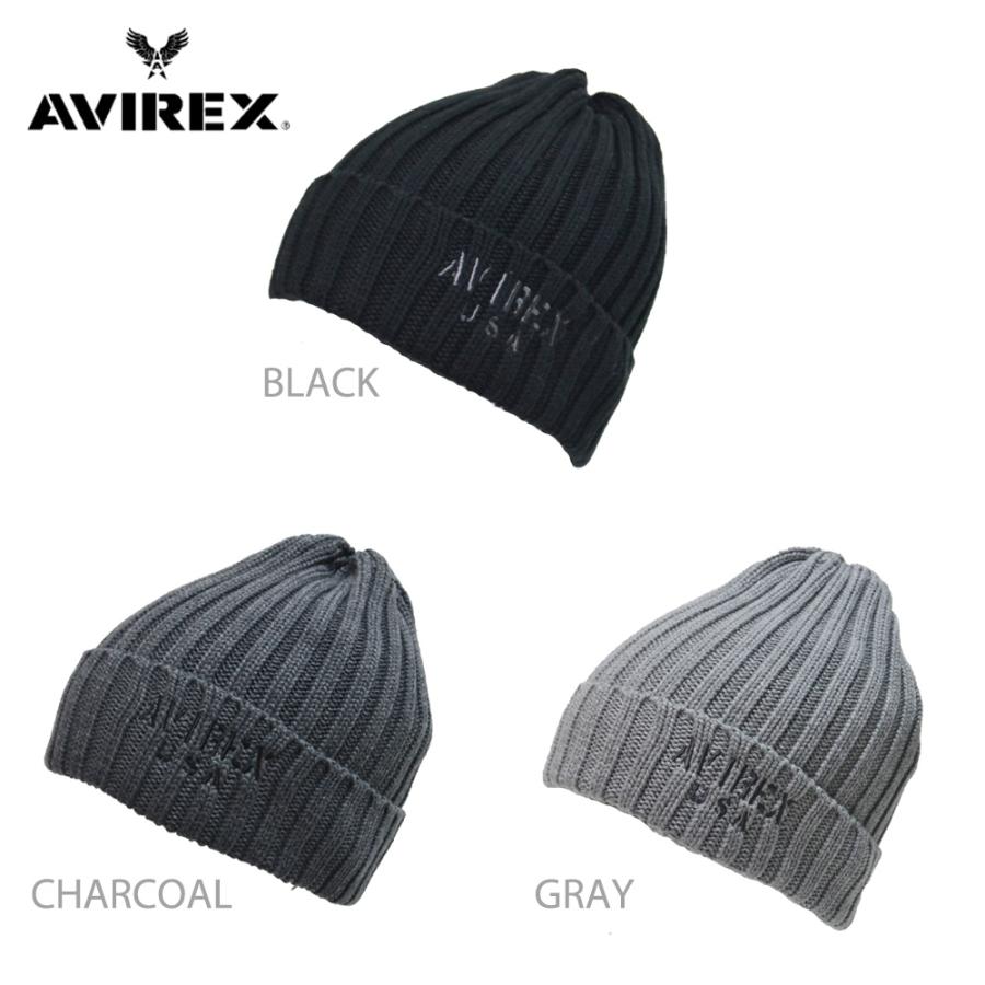 AVIREX ロゴ刺繍　 ニット帽 リブ 【ダブル】メンズニット  アビレックス ニットキャップ　アクリル綿  ニットワッチ アヴィレックス DM×2  秋冬春 | AVIREX | 01