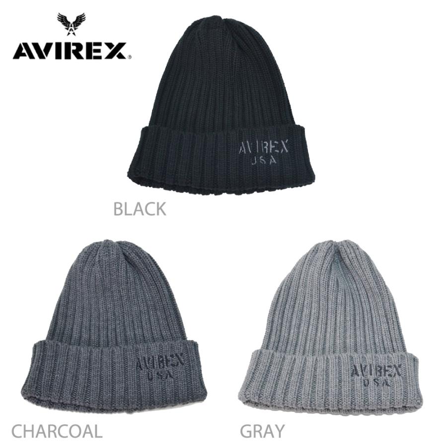AVIREX ロゴ刺繍　 ニット帽 リブ 【ダブル】メンズニット  アビレックス ニットキャップ　アクリル綿  ニットワッチ アヴィレックス DM×2  秋冬春 | AVIREX | 02