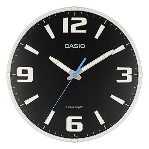 カシオ インテリア電波掛時計 アナログ IQ-1009J-7JF qqffhab CASIO(カシオ) 掛け時計 電波時計 黒 アナログ 夜間秒針停止