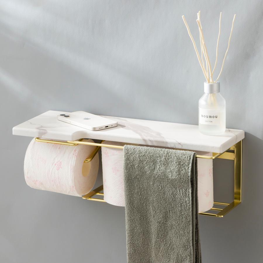 トイレットペーパーホルダー（ストックタイプ）大理石柄(ゴールドメッキ)　SIN-36GLD |  | 01