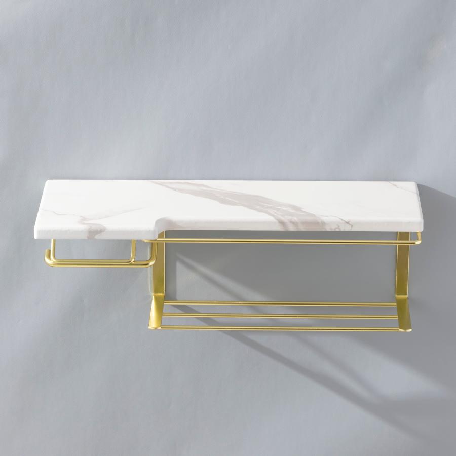 トイレットペーパーホルダー（ストックタイプ）大理石柄(ゴールドメッキ)　SIN-36GLD |  | 05