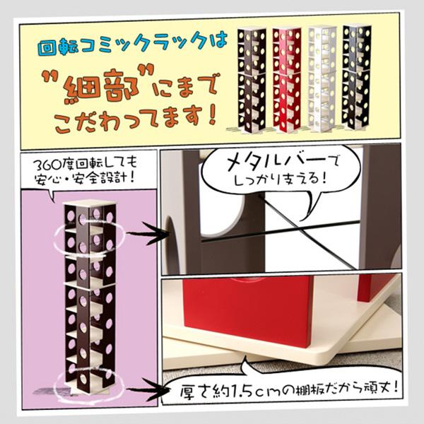 回転式の本棚！回転コミックラック（7段タイプ）【SWK-7】（本棚 回転 コミック）の画像
