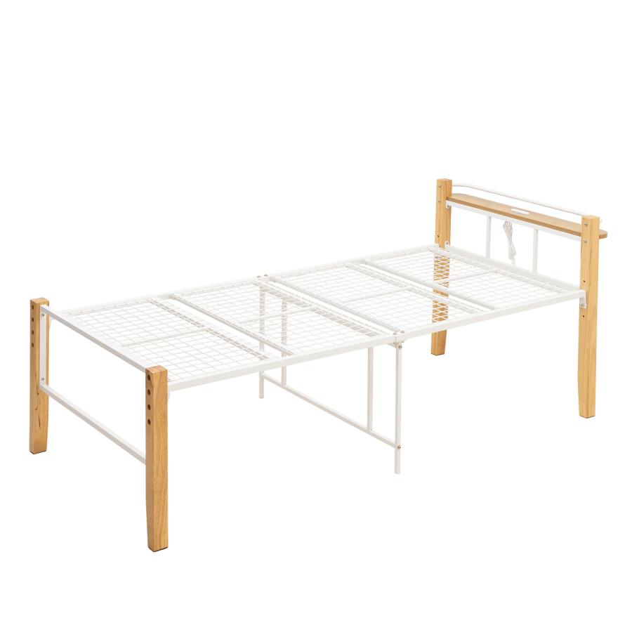 高さが変えられる木製脚のコンセント付きパイプベッド TK-111 |  | 12