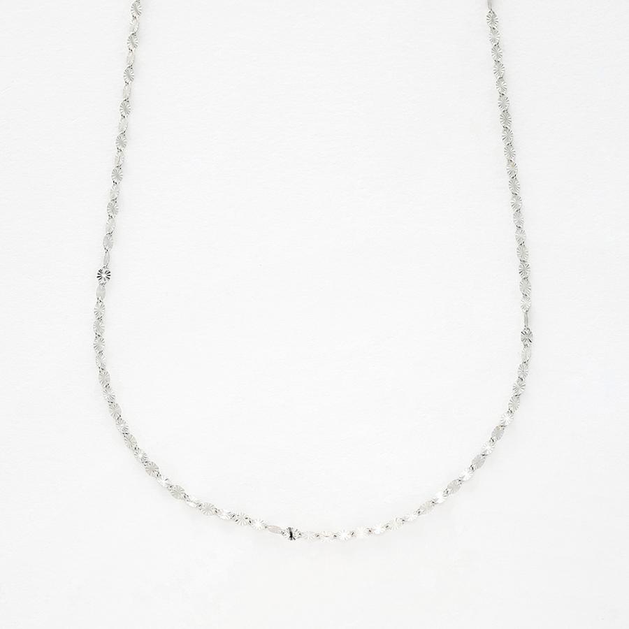 ESTELLE エステール ペタルチェーン ロングネックレス 70cm サイズ調整可能 2way レディース 10金 K10 ホワイトゴールド ギフト