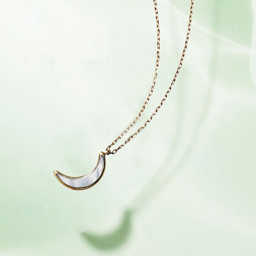 BLOOM ブルーム ネックレス レディース 10金 K10 月 白蝶貝 イエローゴールド ジュエリー アクセサリー ご褒美