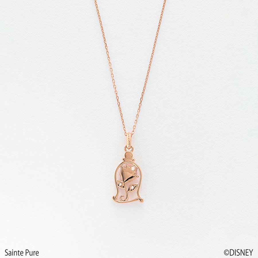 ネックレス レディース シルバー ピンクゴールドメッキ キュービックジルコニア Disney 美女と野獣 Bloom ブルーム プレゼント ご褒美 Bloom Online Store 通販 Paypayモール