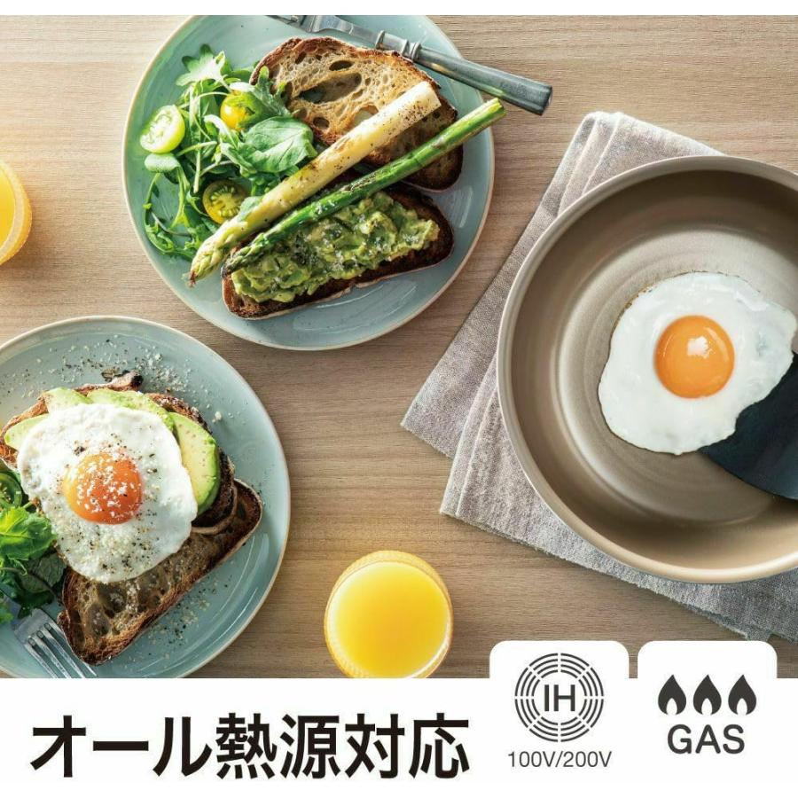 エバークック フライパンセット 7点 オール熱源対応 IH対応 アイボリー 