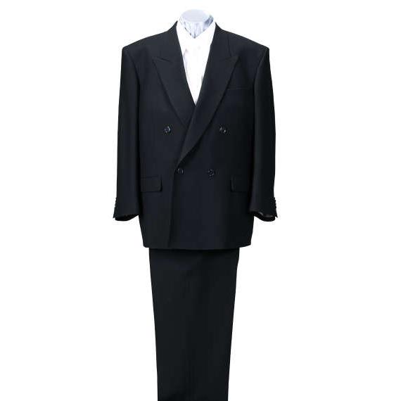 メンズ 礼服 冠婚葬祭 ダブル 4ツ釦1ツ掛 ブラックフォーマル