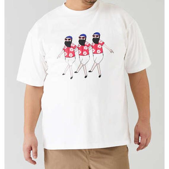 半袖tシャツ メンズ オジサン アロハ柄 愛嬌 モダン ユニーク デザイン