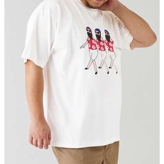 半袖tシャツ メンズ オジサン アロハ柄 愛嬌 モダン ユニーク