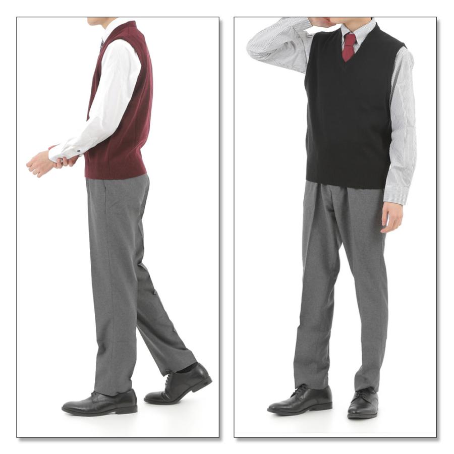 ニットベスト セーター Vネック メンズ 日本製 洗える 無地 ウォッシャブル 薄手 ビジネス カジュアル 家庭洗濯OK ギフト M L LL |  | 09