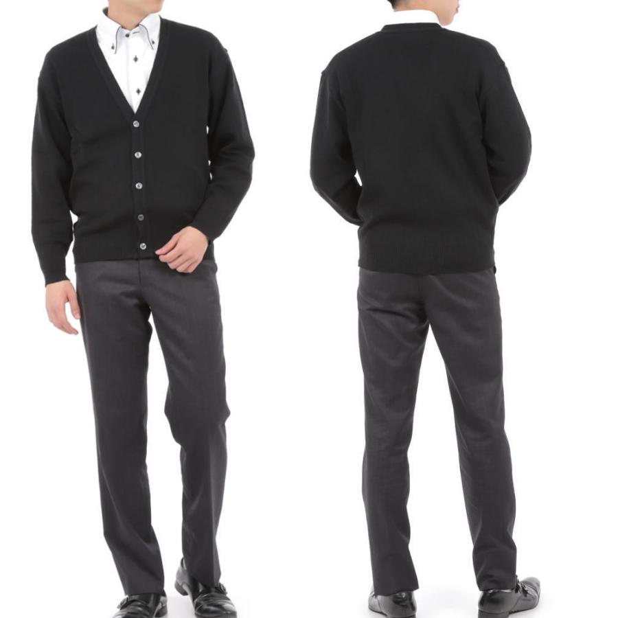 ニットカーディガン 日本製 無地 ウォッシャブル メンズ ビジネス カジュアル 洗える ウール混 父の日 ギフト M L LL |  | 03